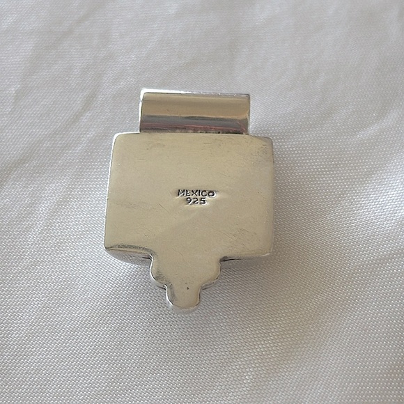 Sterling Silver Geometric Pendant Stamped 925 Mexico - Picture 7 of 8